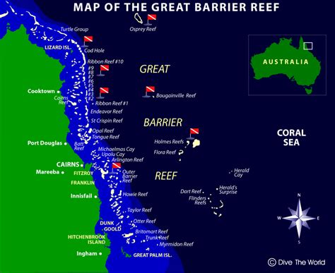 MAP Great Barrier Reef On Map
